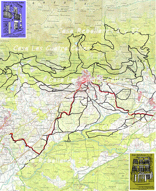 Mapa de caminos de la sierra y el valle
